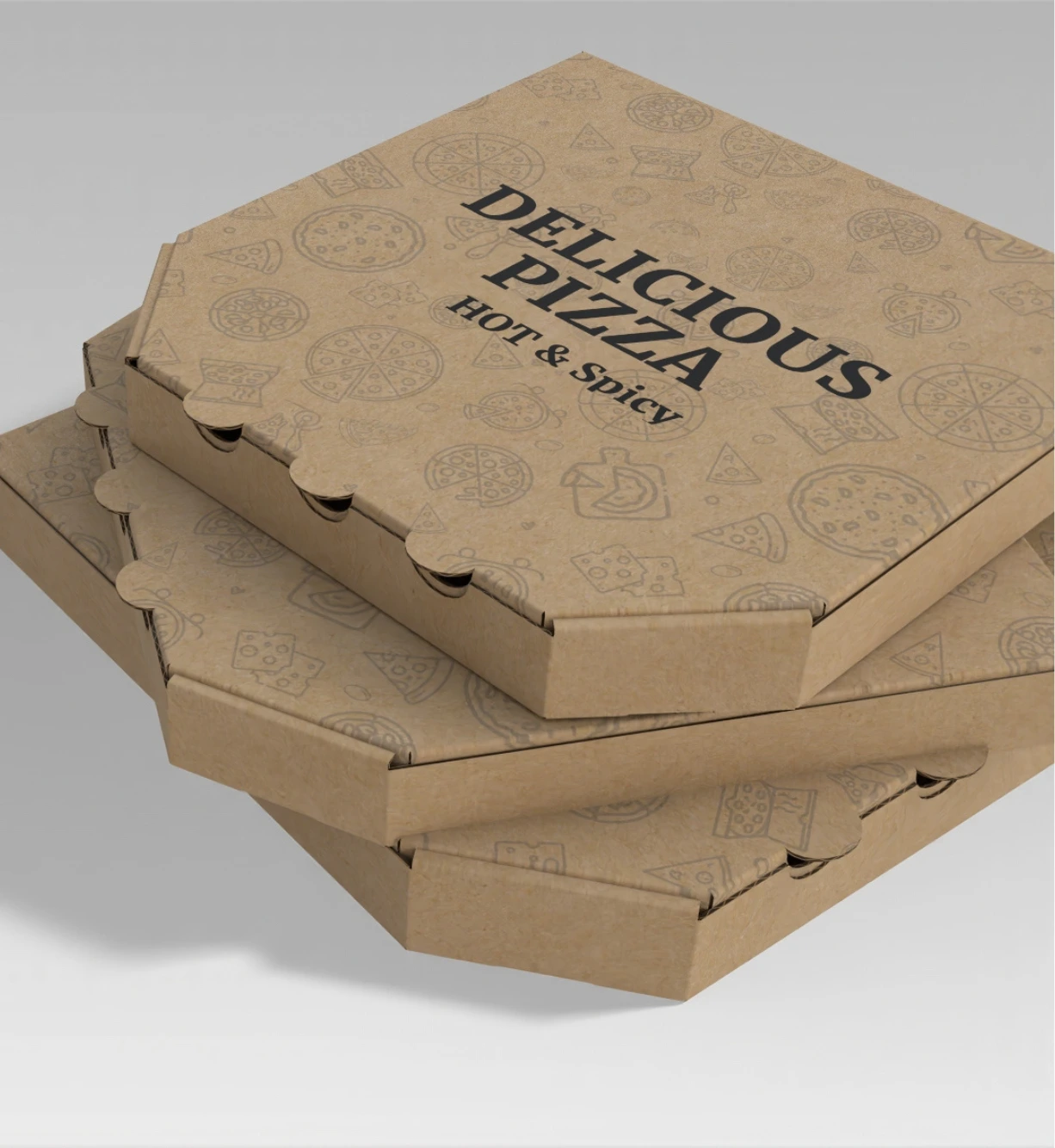 Brown Pizza Boxes