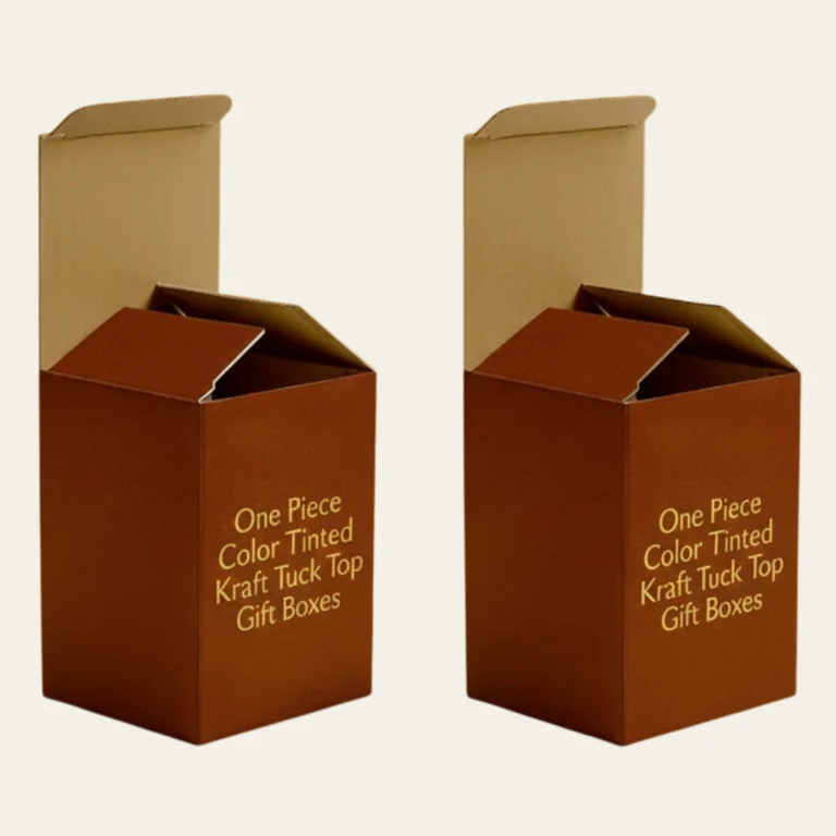 One Piece Color Tinted Kraft Tuck Top Gift Boxes