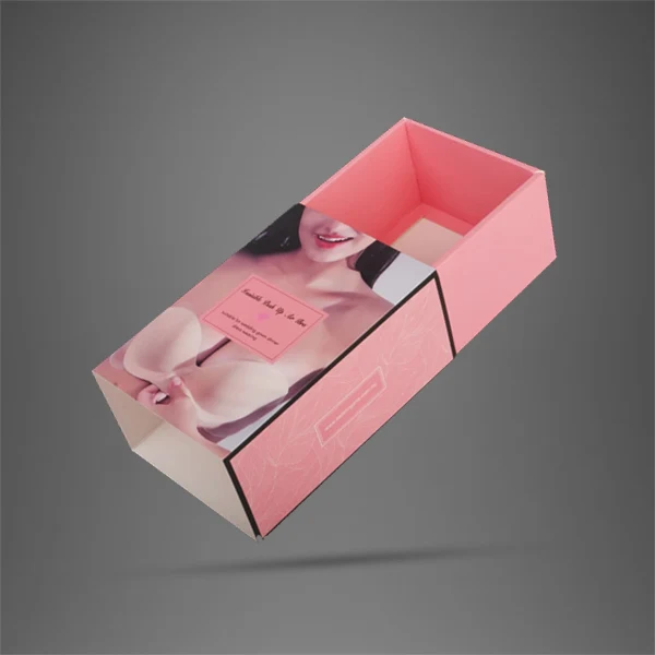 Two piece rigid bra box