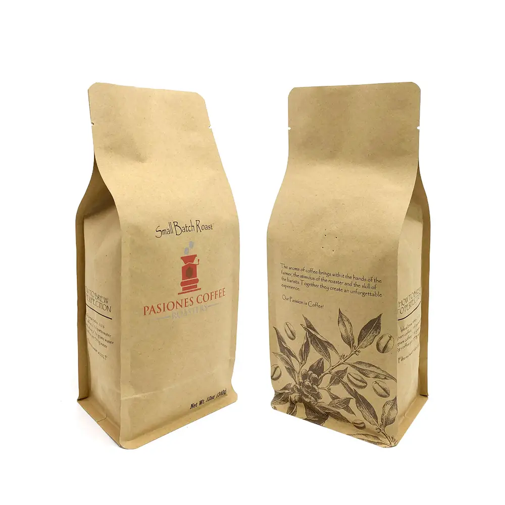comostable Kraft coffee bags
