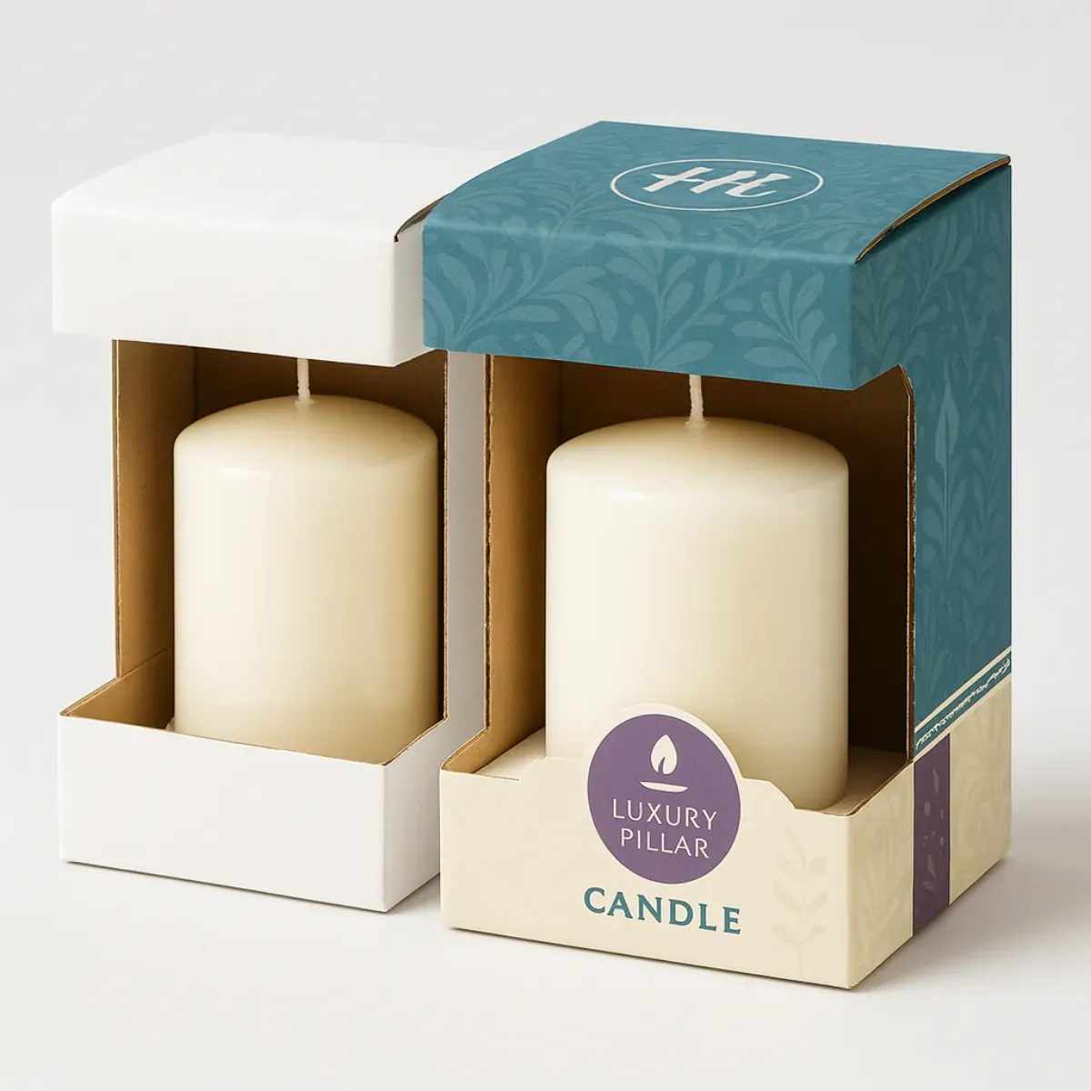 custom pillar candle boxes